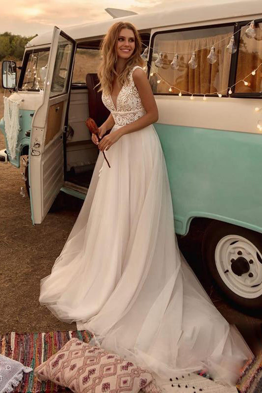 Robe de mariee dentelle bohème style vintage